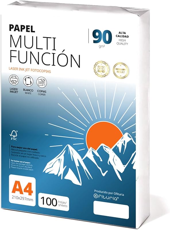 Multifunkčný papier Ofituria A4, 90 g/m², 100 listov, pre laserové a atramentové tlačiarne a kopírky, na kancelárske a školské použitie