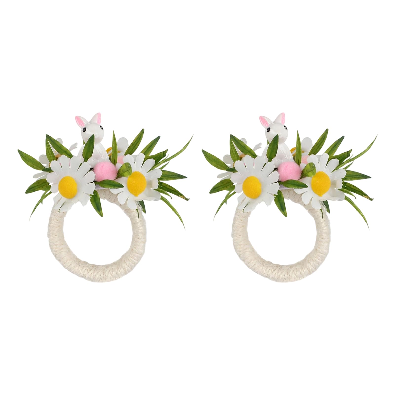 2Pcs Resin Napkin Rings Unique Easters Rabbits Napkin Rings Resin Table Decors for Festival Dining and Home Gatherings Holders