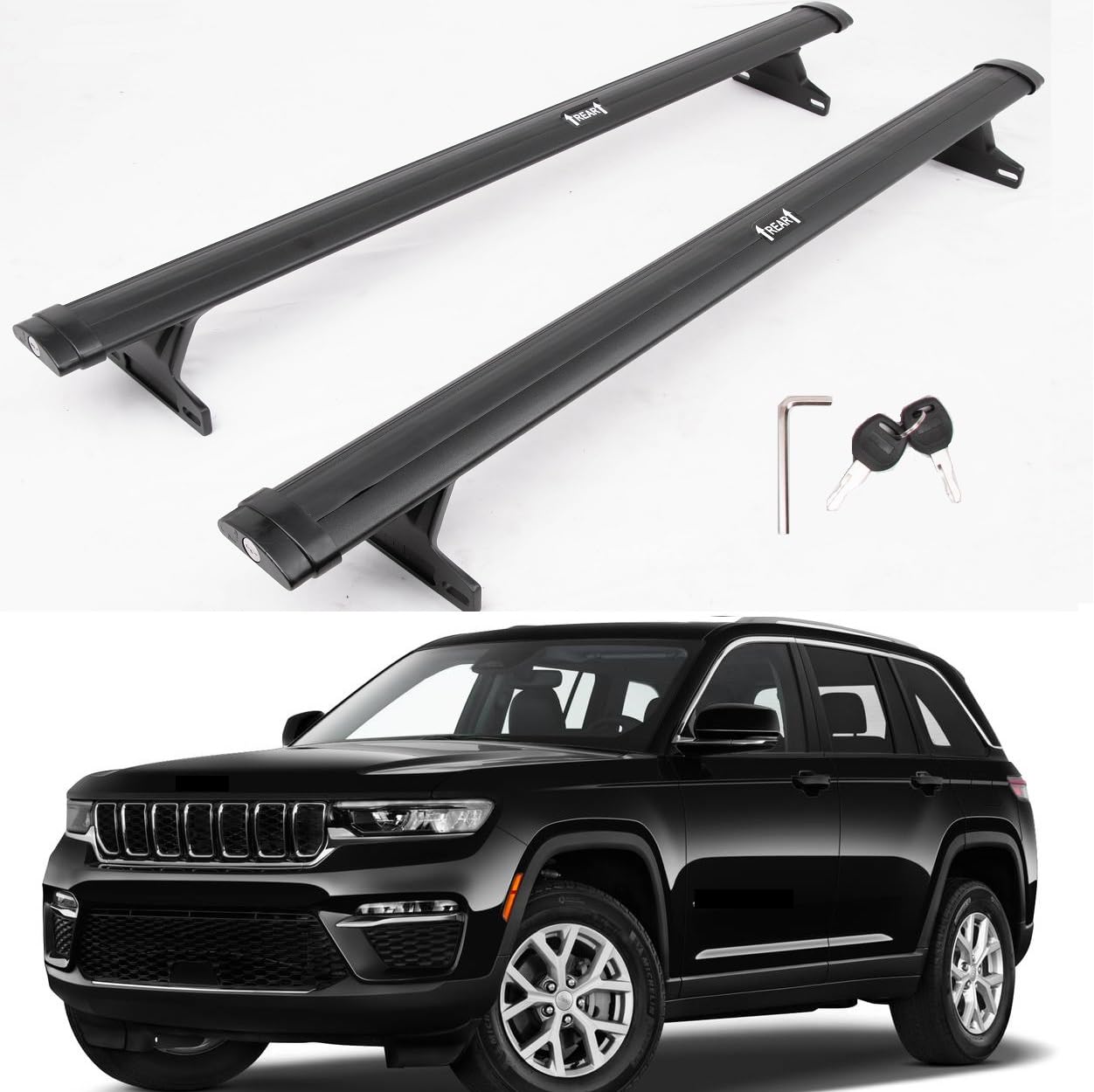 Upgraded Cargo Racks for 2021-2026 Jeep Grand Cherokee L &amp; 2022-2026 Jeep Grand Cherokee Roof Rack Cross Bars Rail Luggage Carrier Lockable Accessories