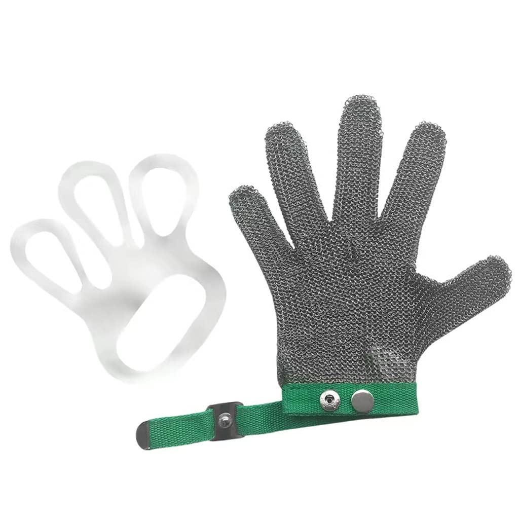 Guantes de malla de acero inoxidable resistentes a los cortes, guantes de trabajo de seguridad de corte de vidrio Porter para hombres y mujeres, antidesprendimiento (tamaño: 1 unidad/S)