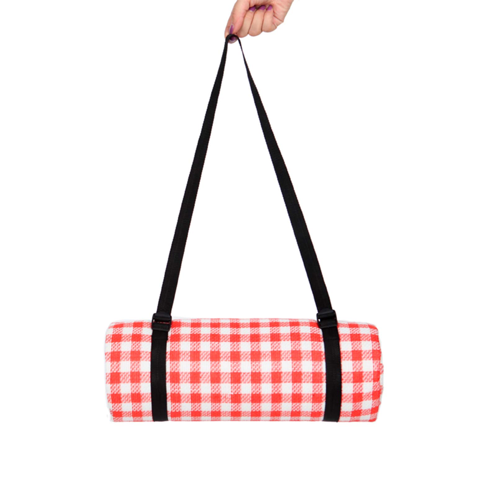 Greenfield Collection Coperta Da Picnic - Impermeabile, Isolante, Morbida Pile, Dimensioni 135x148 Cm, Blu, Con Maniglia