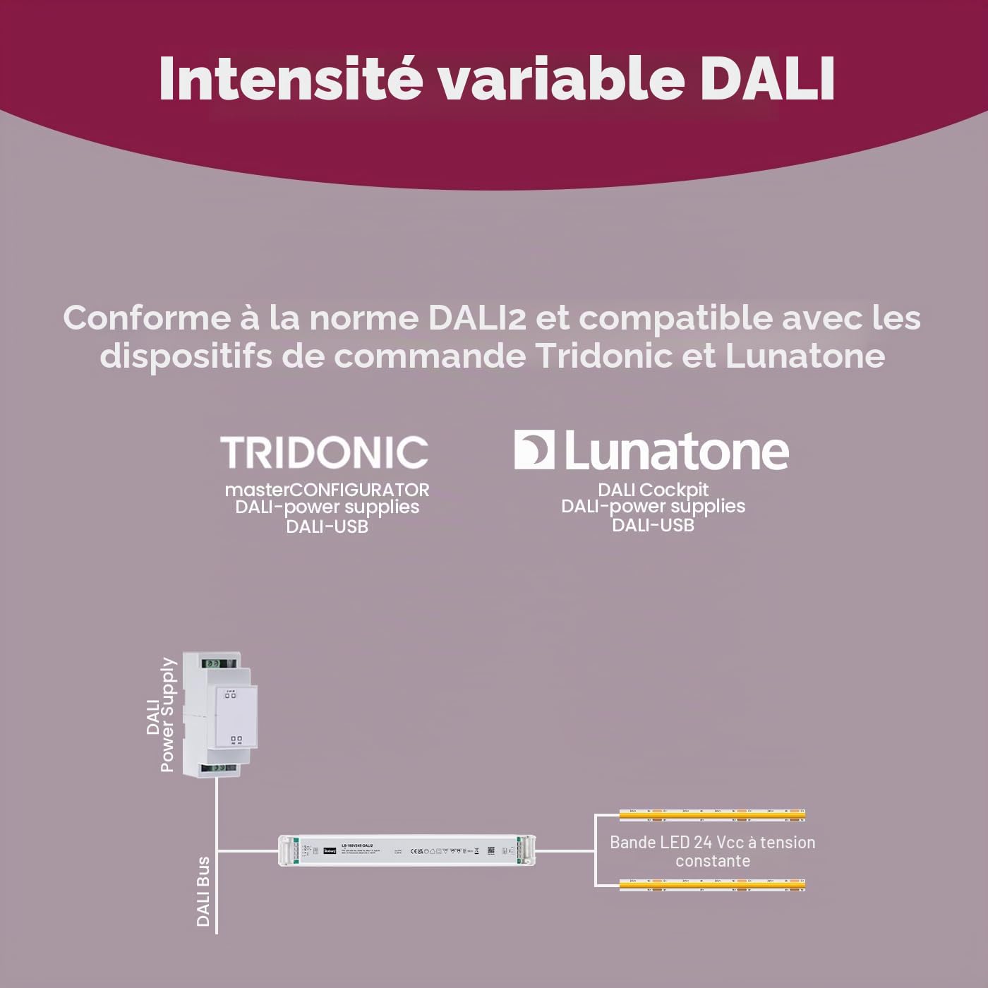Transformateur LED 24V 150W Variable DALI PUSH Sans Scintillement LED Bloc d'Alimentation Driver
