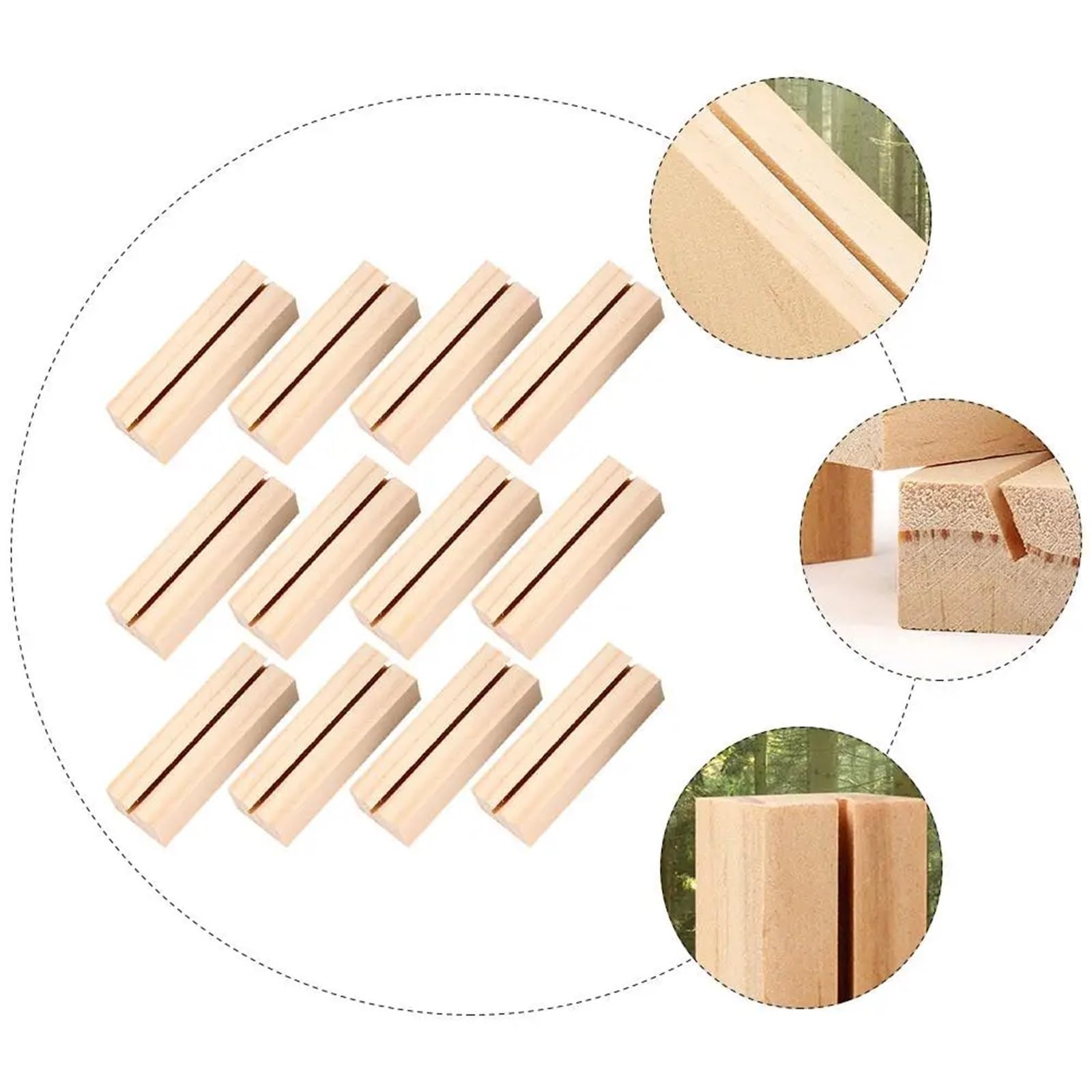 Tischkartenhalter aus Holz, rechteckig, dick, für Hochzeitstisch, Namennummer, Bilder, 20 Stück