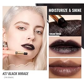 Oulac Light Black Lipstick for Women - 2 in 1 Glossy Ink Black Tinted Lip Balm,Semi-Transparent Hydrating Lip Gloss, Shine Juicy Finish Vegan 2.2g/0.07oz (27)