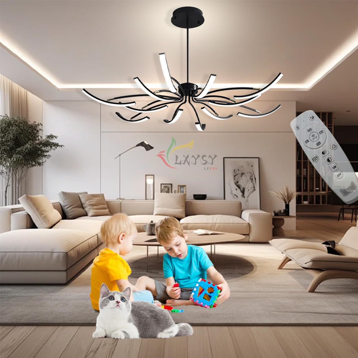 ZMH Plafoniera A LED Lampada Da Camera Da Letto Lampada Moderna Dimmerabile Che Cambia Colore Rgb Con Telecomando 35w Soggiorno 97527144 - Foto 7