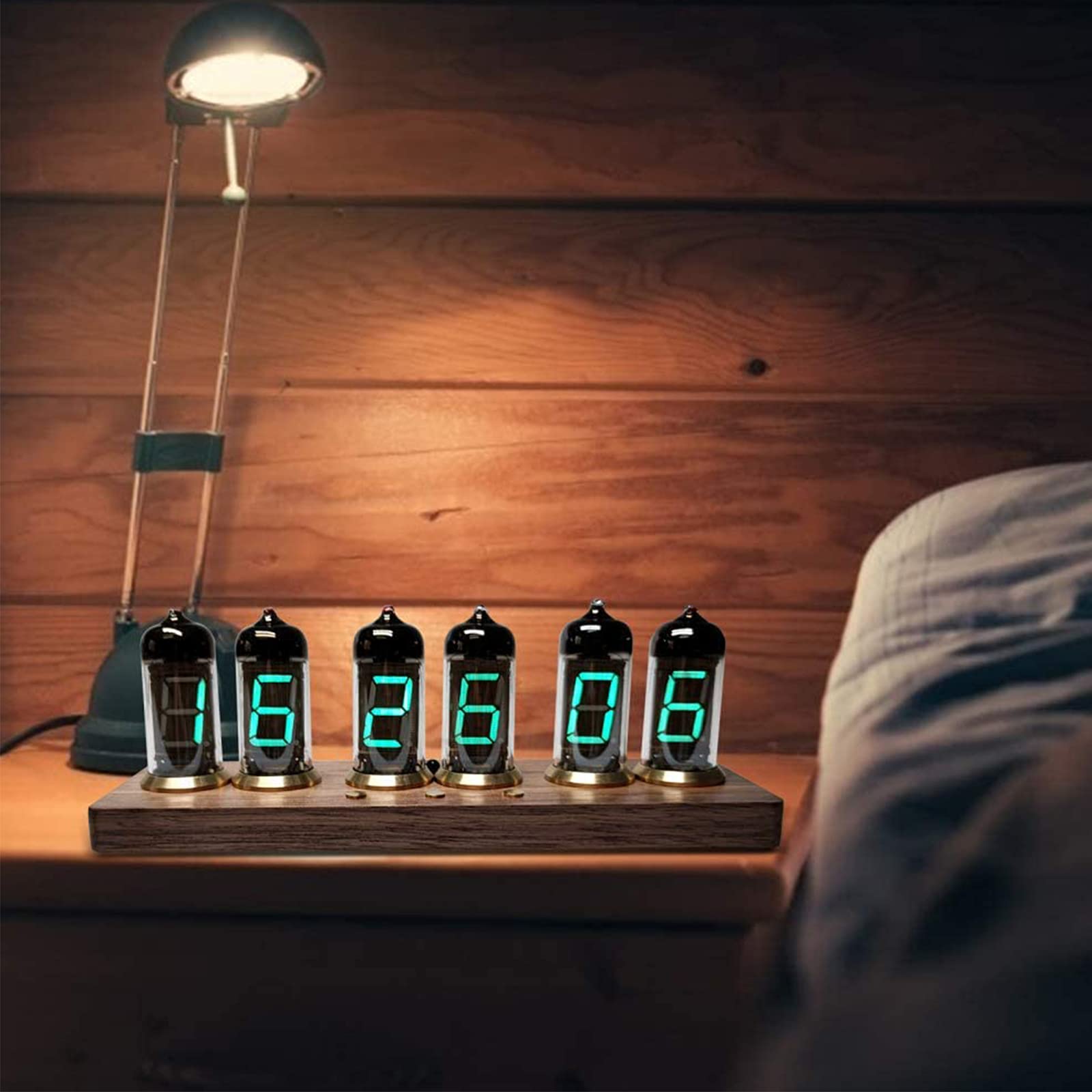 Regalos Personalizados, Reloj Bluetooth para Dormitorio, Reloj de Escritorio Digital Luminoso Retro, Ajuste de Alarma, Control Remoto Bluetooth/infrarrojo, Brillo de Colo