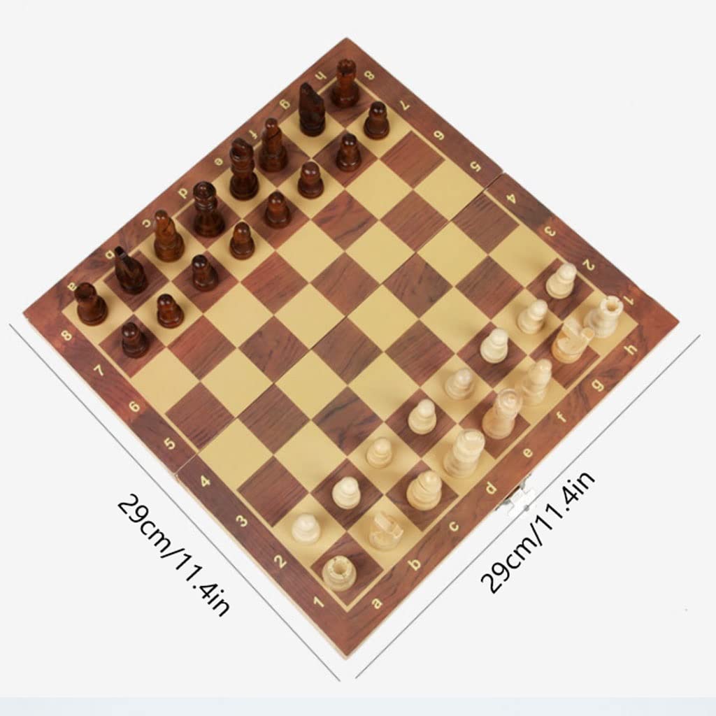 ZAW Schach Magnetische Schachspiel-Brett-Set tragbares Schach-Faltbrett-Set mit Stücken Lager-Slots, die for jedes Alter geeignet sind Chess (Größe : 29cm)