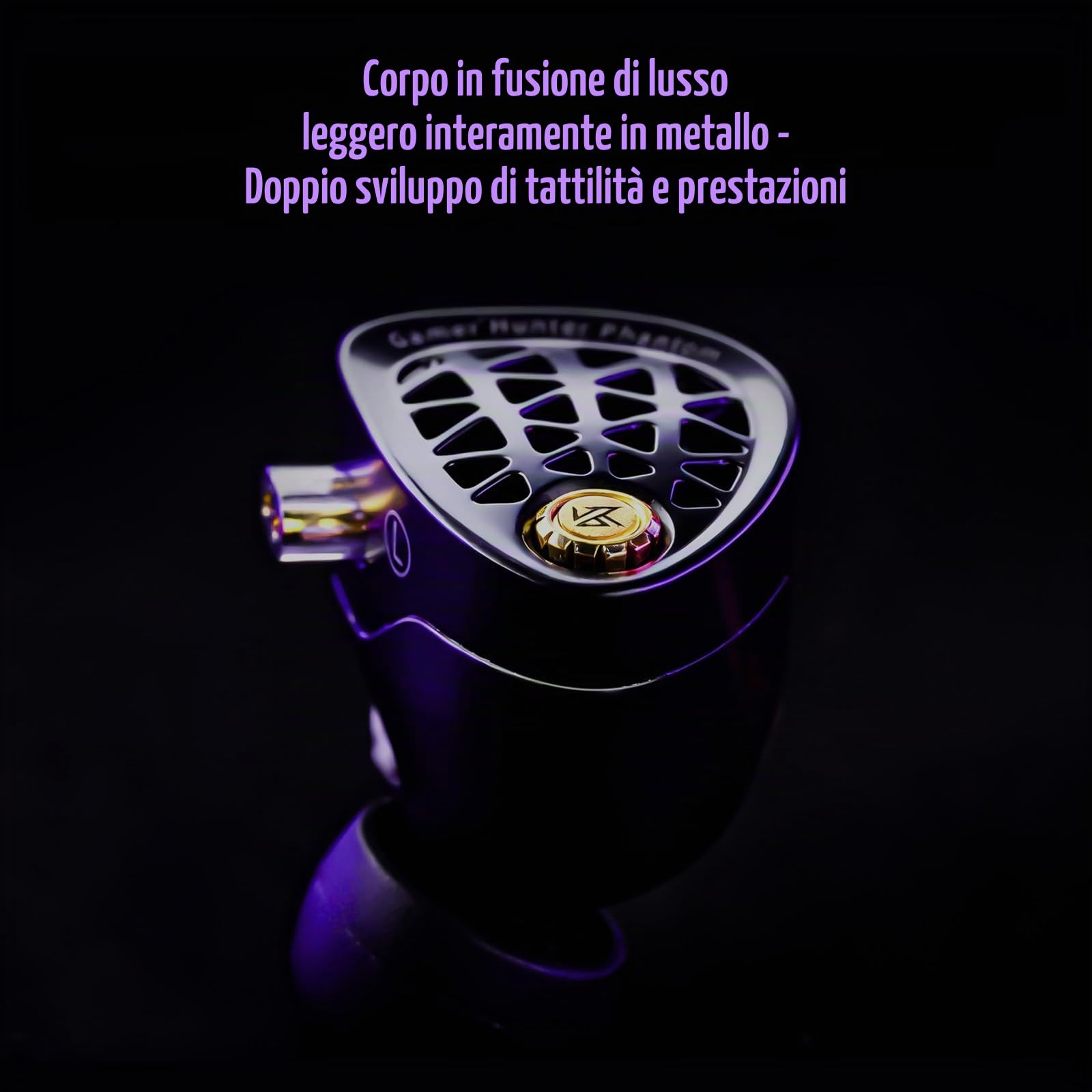 KZ Phantom Cuffie in ear, auricolari gaming con alloggiamento interamente in metallo, suono nitido e bassi profondi, vestibilità sicura per tecnici del suono e musicisti.