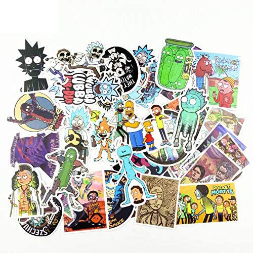 Gadgets WRAP 51Pcs/Bag American Drama Rick and Morty Mort Funny Sticker Decal for Car Laptop Bicycle Motorcycle Notebook Stickers