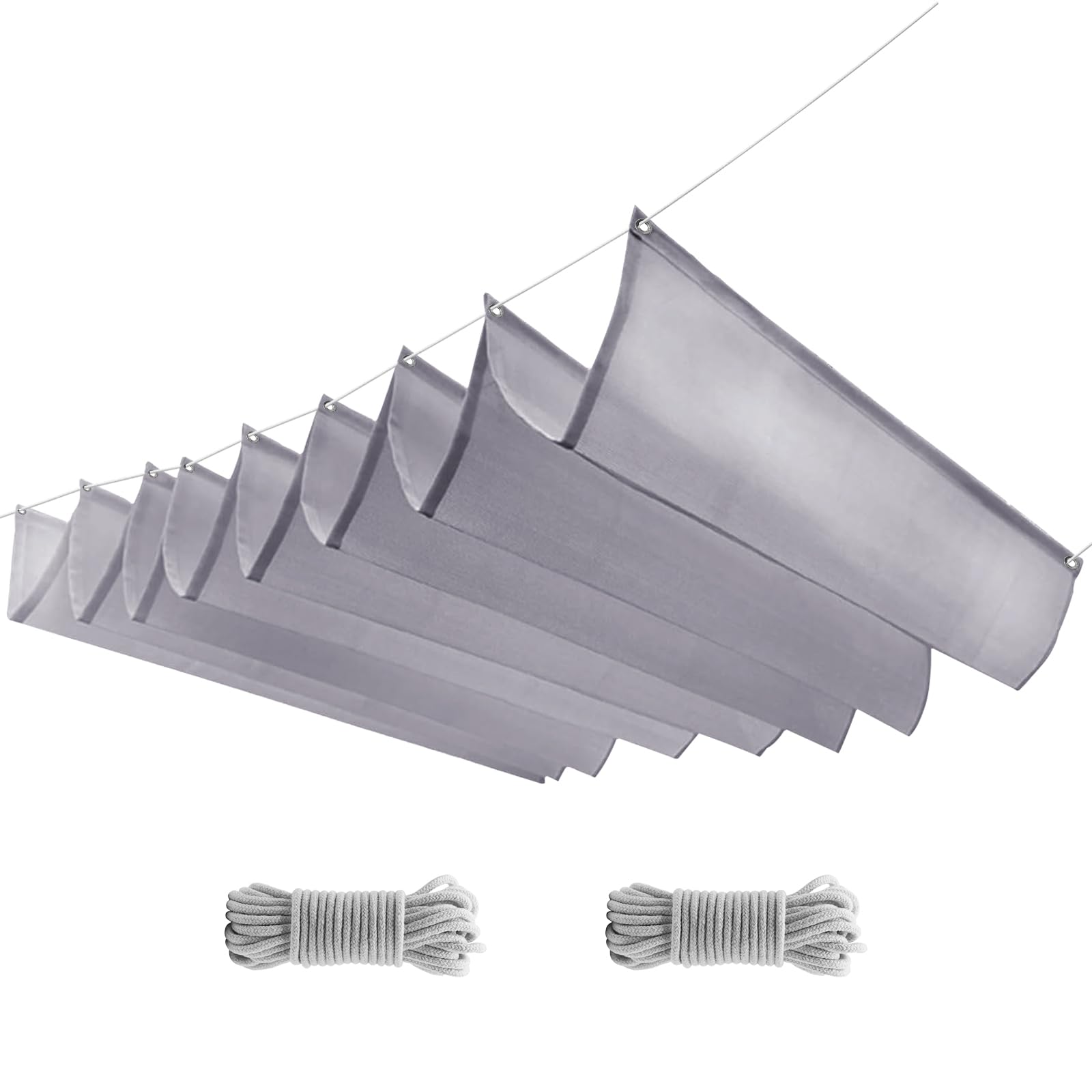 GKXLH Retractable Wave Sail Shade - Waterproof Patio Sun Shade Sail, Resistant Oxford Cloth Shade Sails, Sunscreen Anti-UV Shade Sail for Outdoor Garden Balcony Gazebo Pool (Light Grey, 1 x 4 m)
