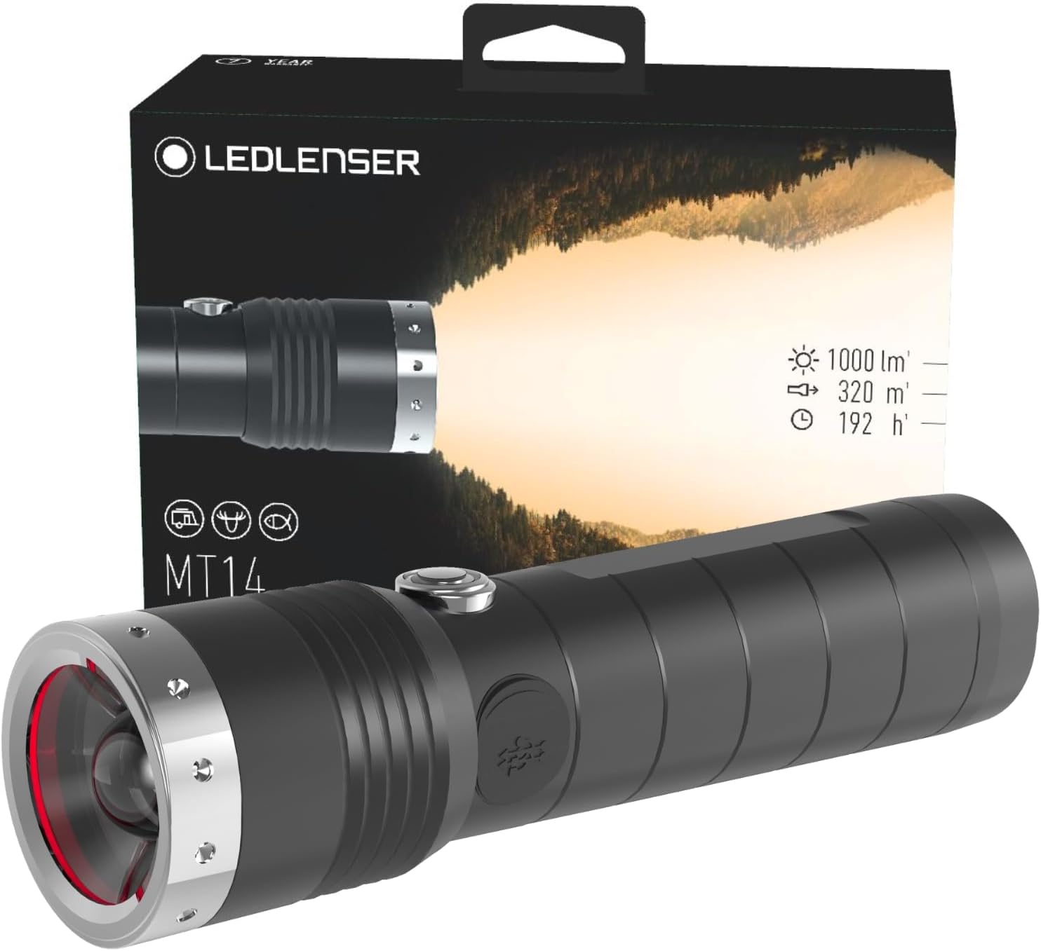 Ledllenser MT14 Aluminum Rechargeable LED Flashlight (Black), Regular