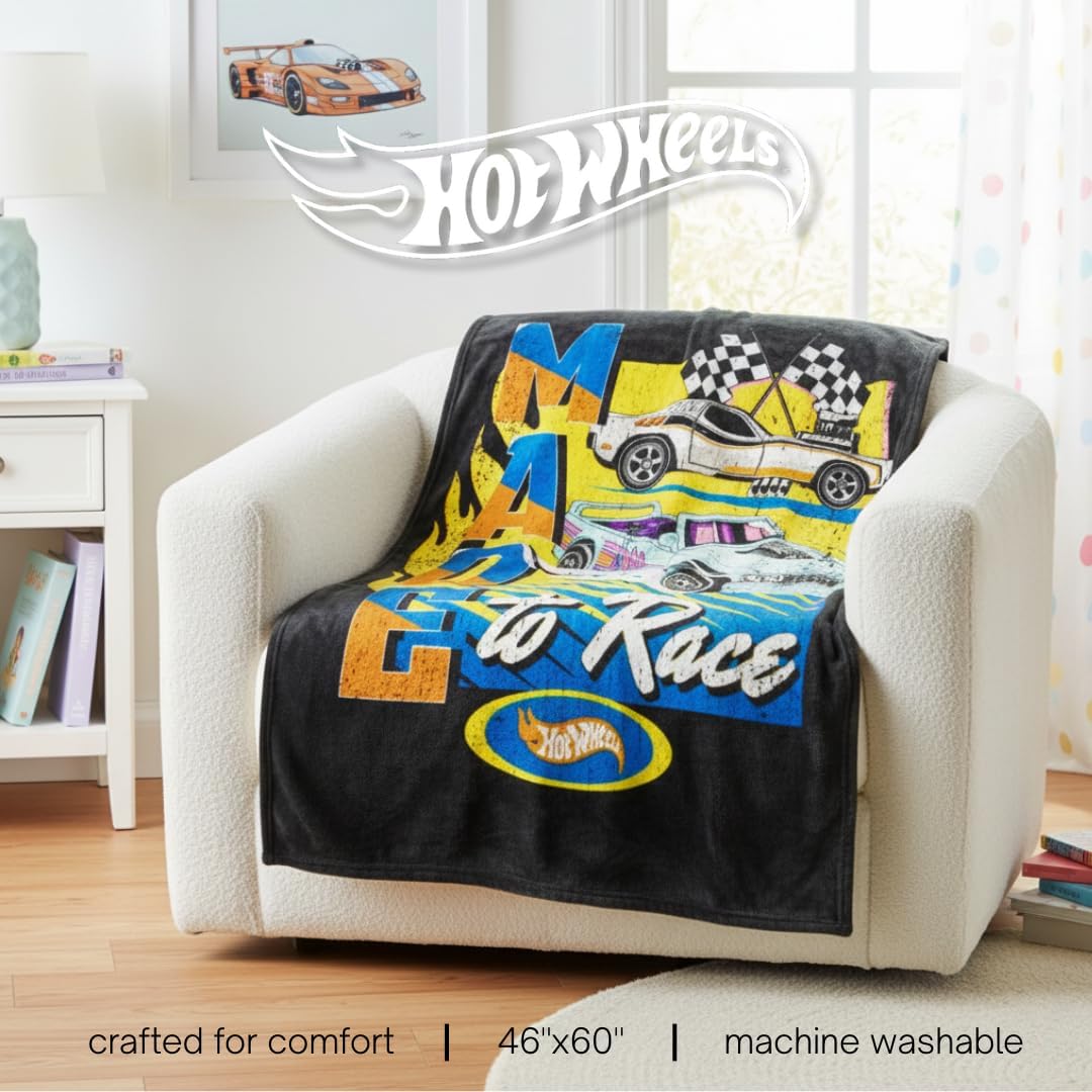 Hot Wheels Kids Bedding Super Soft Plush Throw Blanket, 46 in x 60 in, (Officially Licensed Product) by Franco - Image 2