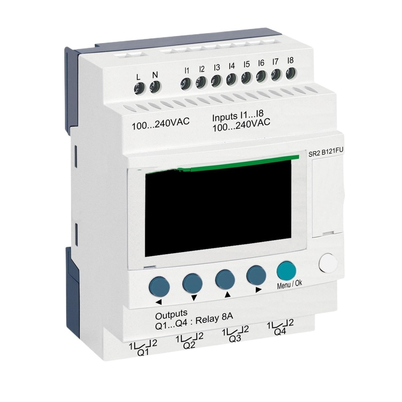 YMUGUEGH SR2B121FU Compact relay 12 I O - 100..240 V AC - clock - display