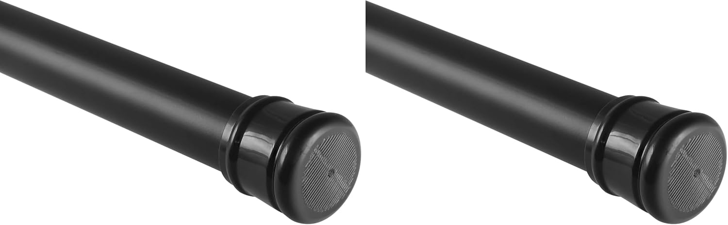 Adjustable Tension Shower Rod, 42-Inch to 72-Inch, Design House Shower Curtain Rod, Expandable, Matte Black, 582791 (Pack of 2)