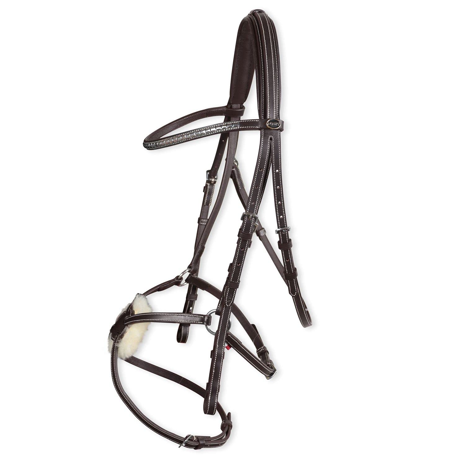 Horses, Briglia da Equitazione Modello Costa Rey, in Morbidissimo Cuoio, Modello Messicano, Taglia COB e Full, Disponibile in Nero e Marrone, con Capezzina ad Incrocio e Lana Antifiaccatura