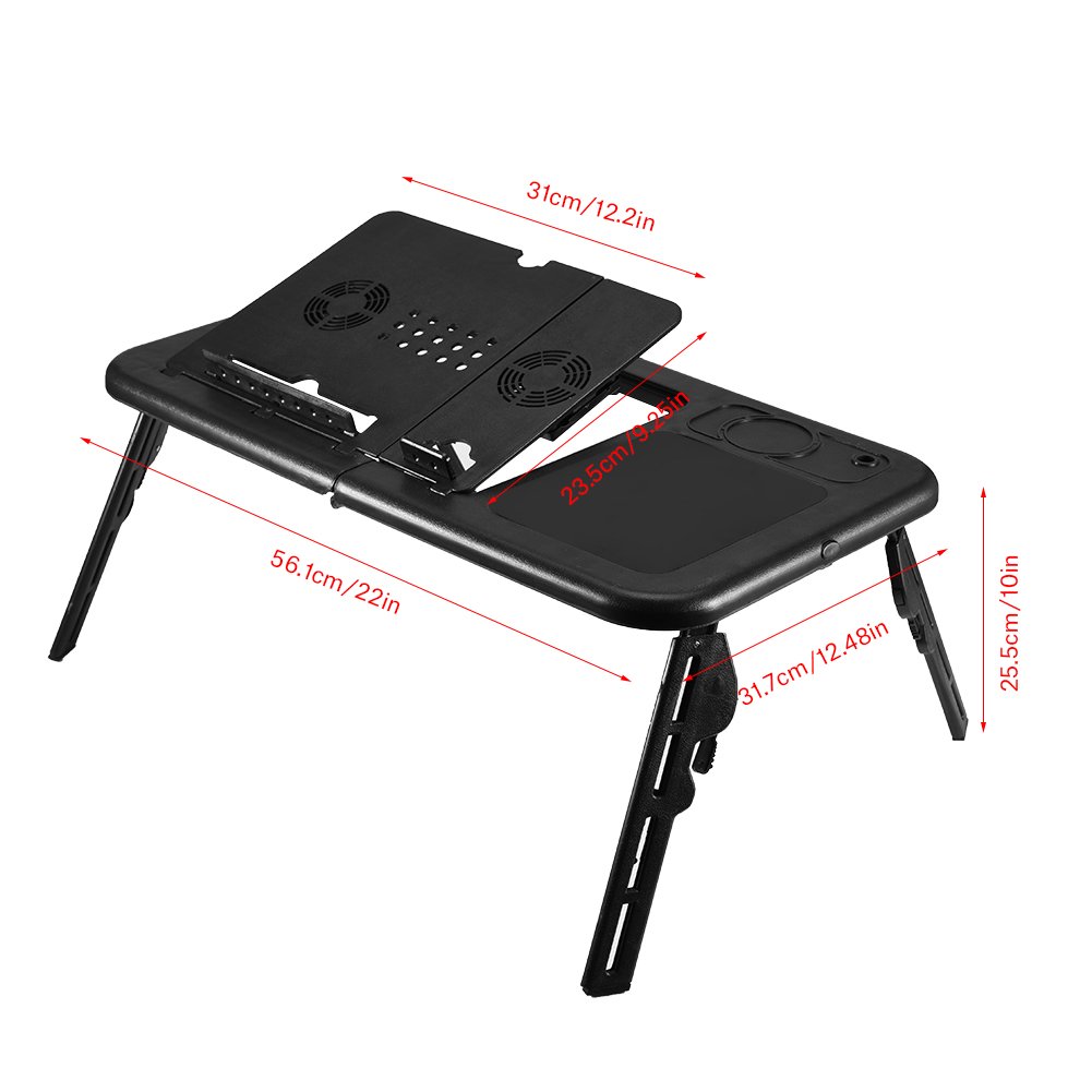 lyrlody Mesa Portátil para Ordenador Portátil con ángulo Ajustable, Mesa de Ordenador Portátil ABS para Cama o sofá, Escritorio Plegable para Alimentos o Bebidas