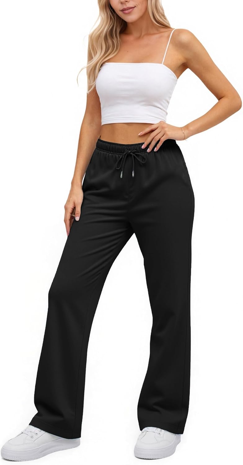 TCHH-DayUp Women's Wide Leg Fleece Sweatpants Straight Leg Baggy Sweat Pants with Pockets - Image 7