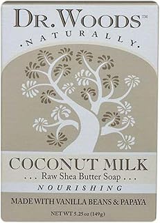 Dr. Woods Dr. woods coconut milk bar soap with vanilla beans, papaya, organic shea butter, 5.25 oz (pack of 3)