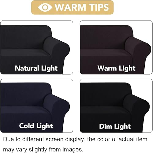 Miniatura 3 de H.VERSAILTEX - Fundas elásticas para sofá, funda protectora removible para sofá, 1 pieza, tela de licra elástica y jacquard con textura cuadriculada