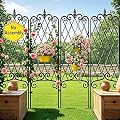 AMAGABELI GARDEN & HOME 4 Pack Garden Trellis for Climbing Plants Outdoor 47” x 16” Garden Fencing Decorative Plant Trellis Vegetables and Rose Trellis for Ivy Cucumbers Black