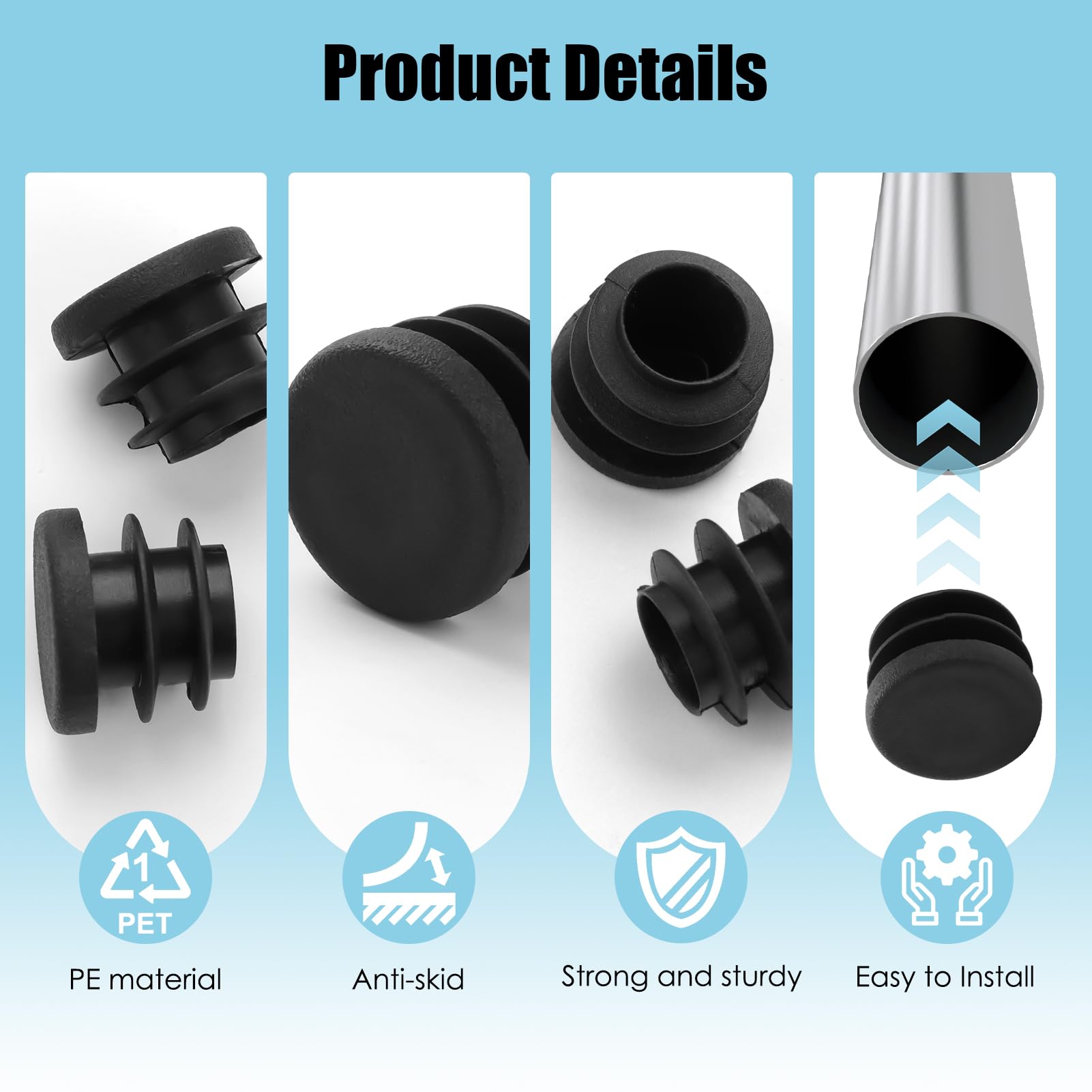 Tappi Rotondi In Gomma Siliconica Da 2,8 Mm - 78,5 Mm - 78,5 Mm - Tappi Di Copertura Per Tubi Per Mobili (colore: Bianco, Dimensioni: 8,7 Mm (10 Pezzi - Foto 9