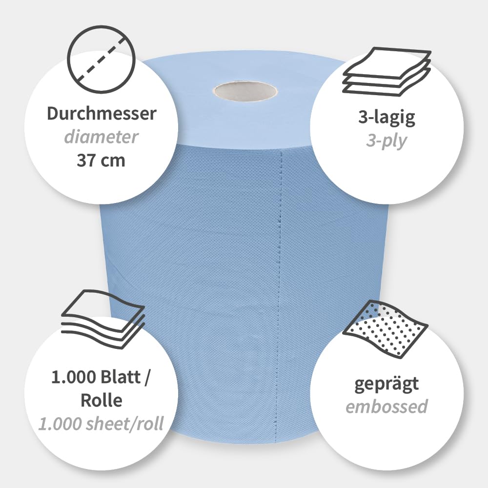 Produktbild von Hygoclean Putzpapier Allfood 3-lagig – 1000 Blatt, Lebensmittelecht, FSC®-Mix, Saugstark, 38x35 Cm – Für Küchen & Betriebe