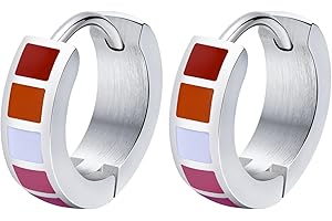 LESBIAN PRIDE EARRINGS STAINLESS STEEL RAINBOW EARRINGS