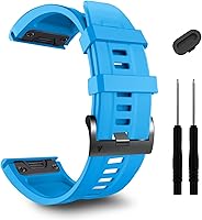 Vista 14 de ZPJPPLX 26mm Compatible with Garmin Fenix 8 AMOLED 51mm/8Pro/7X Pro/6X Pro/7X/6X/5X Plus/5X bands,Silicone watch band for Descent Mk2i MK3i