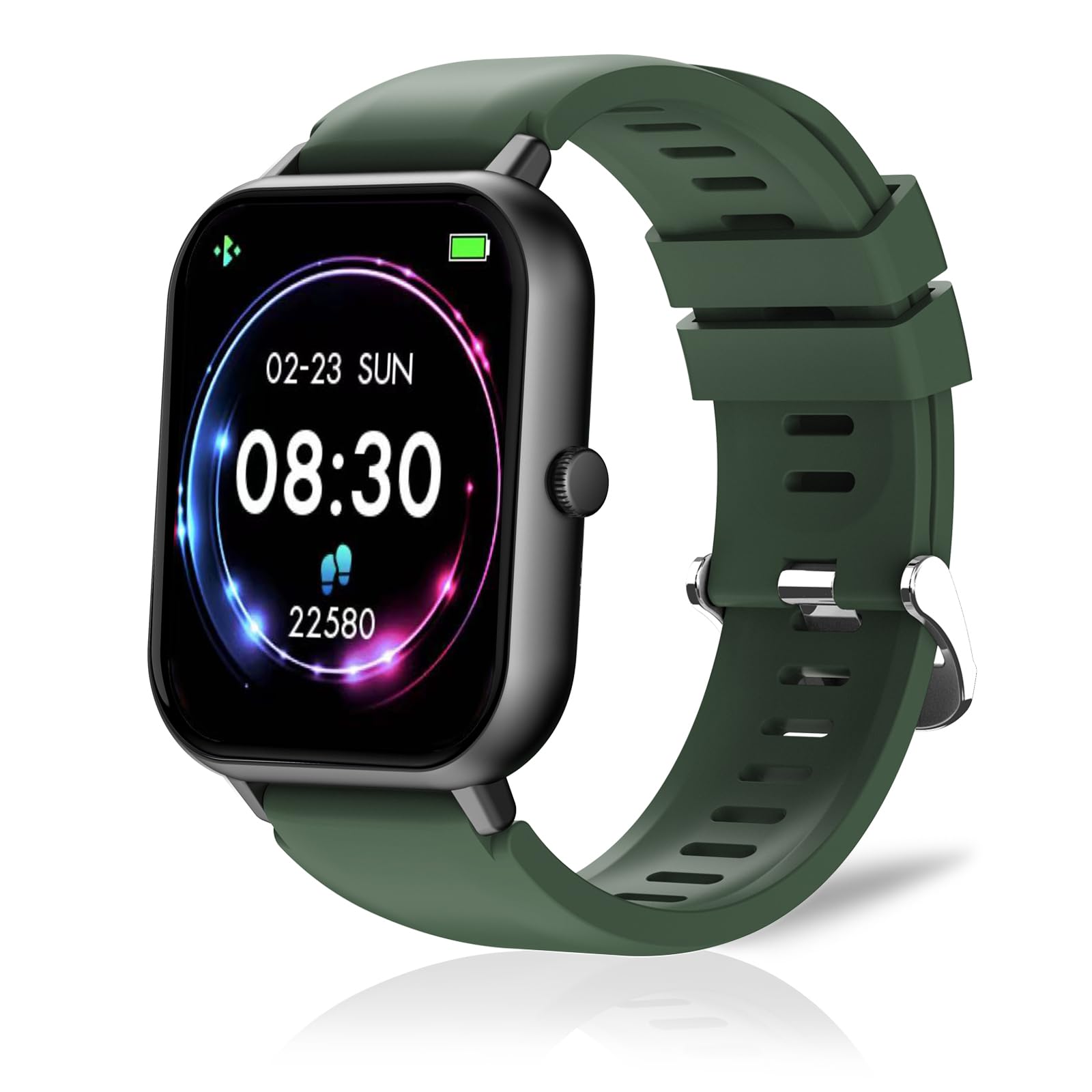 ChronexSmart Watch (Answer/Make Calls) 1.83" Fitness Tracker Heart Rate Blood Pressure Oxygen Sleep Monitor 200 Sport Modes Step Calories Trackers IP67 Waterproof Android iPhone Women Men (Green)