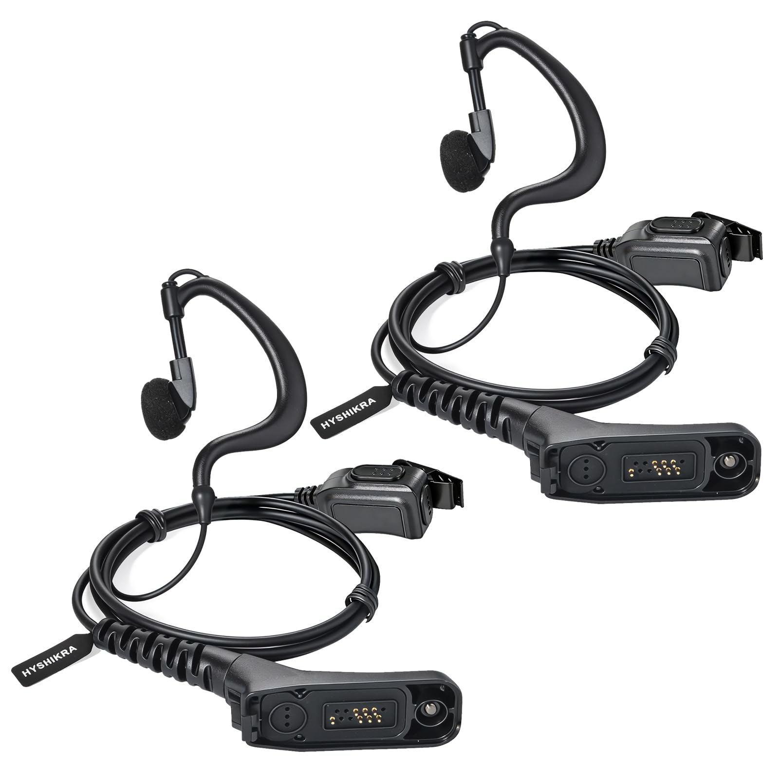 HYSHIKRA Earpiece with Mic Multi Pin Headset Compatible with Motorola DP3400 DP4400 DP4800 DGP4150 XiR-P8200 Xpr-6300 Two Way Radio (Transparent Tube, 1) — view 8