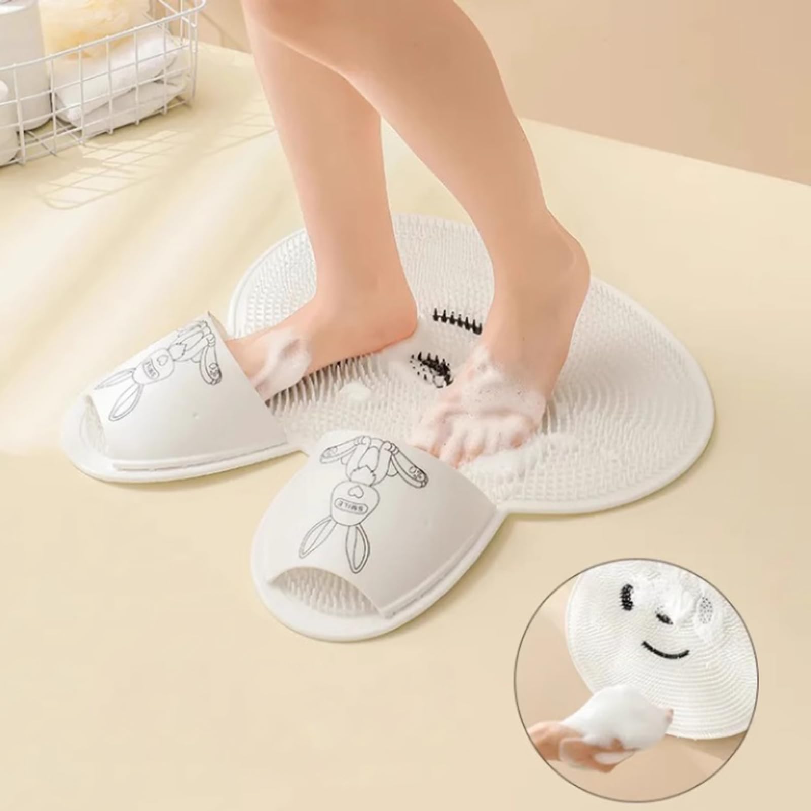 Cepillo de pies para ducha, masajeador de ducha, almohadilla de masaje de baño de silicona, almohadilla de masaje para pedicura, masaje, limpieza de suelas
