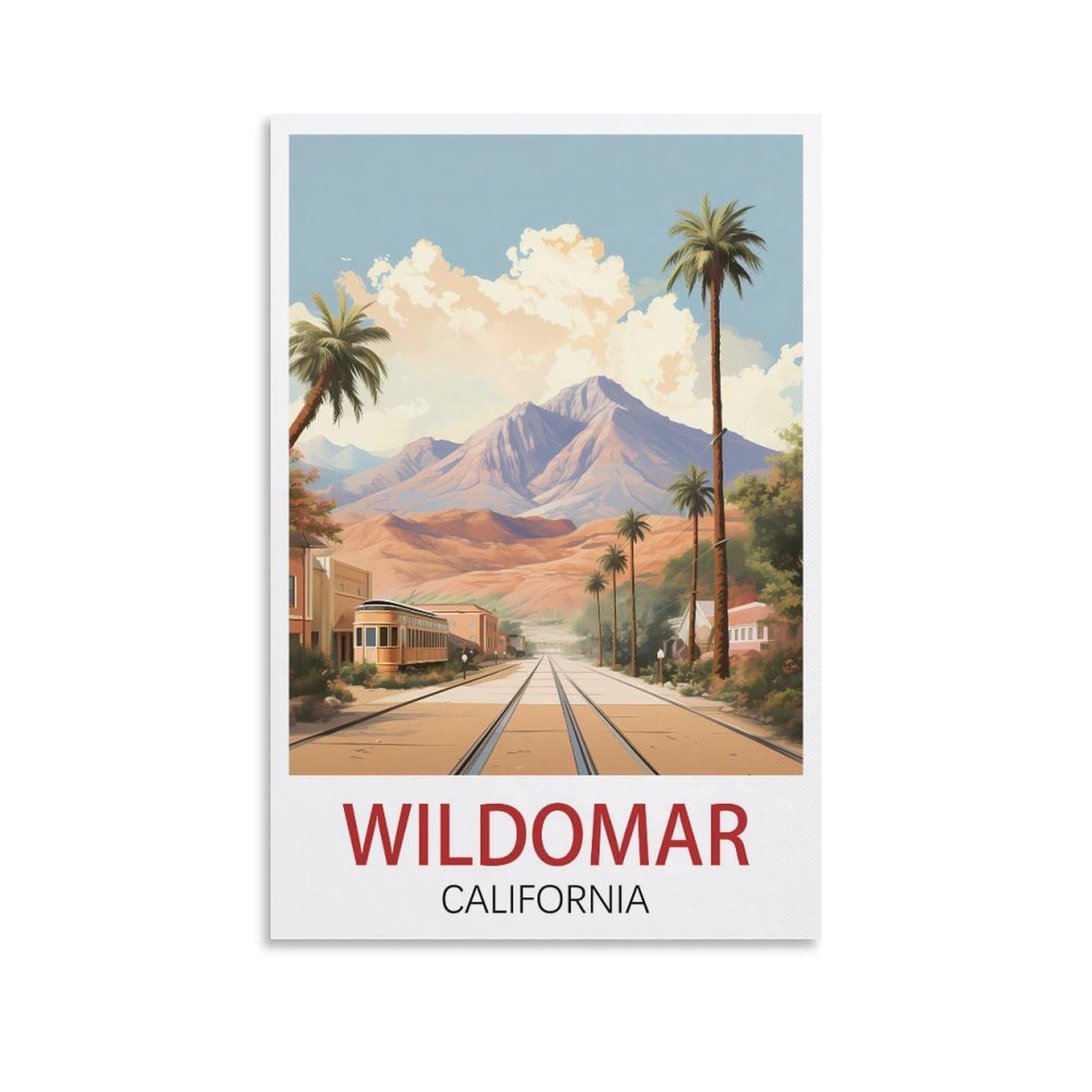 Vintage Metal Tin Sign for Cafe Vintage Signs Home Kitchen Rustic Travel Metal Signs Wall Art Decor Wildomar California Posters 30x30cm
