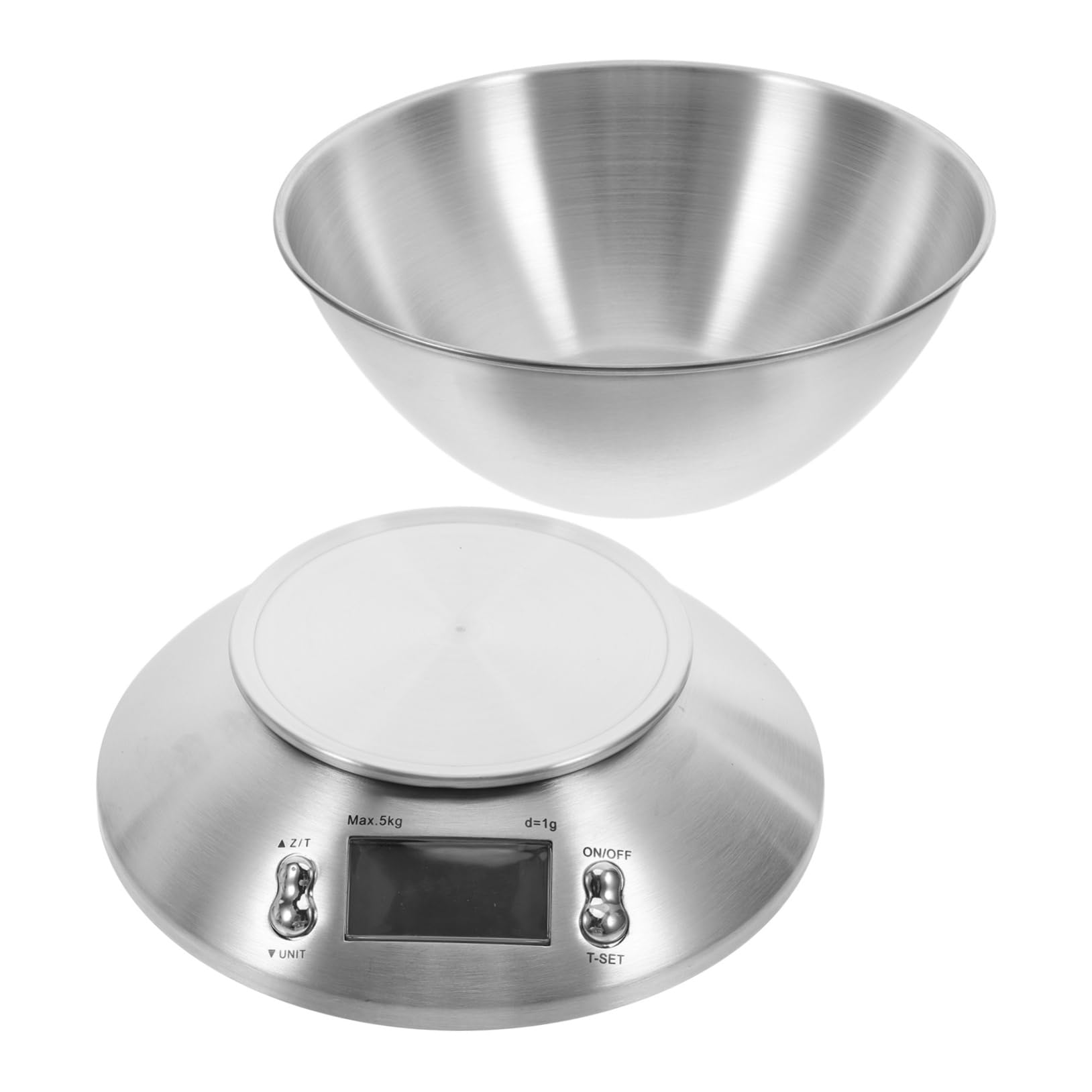 Báscula Digital 5000 G para Alimentos de Acero Inoxidable | Plata, Uso en Preparación y Repostería, Precisión Alta, Operación Sencilla y Capacidad Amplia