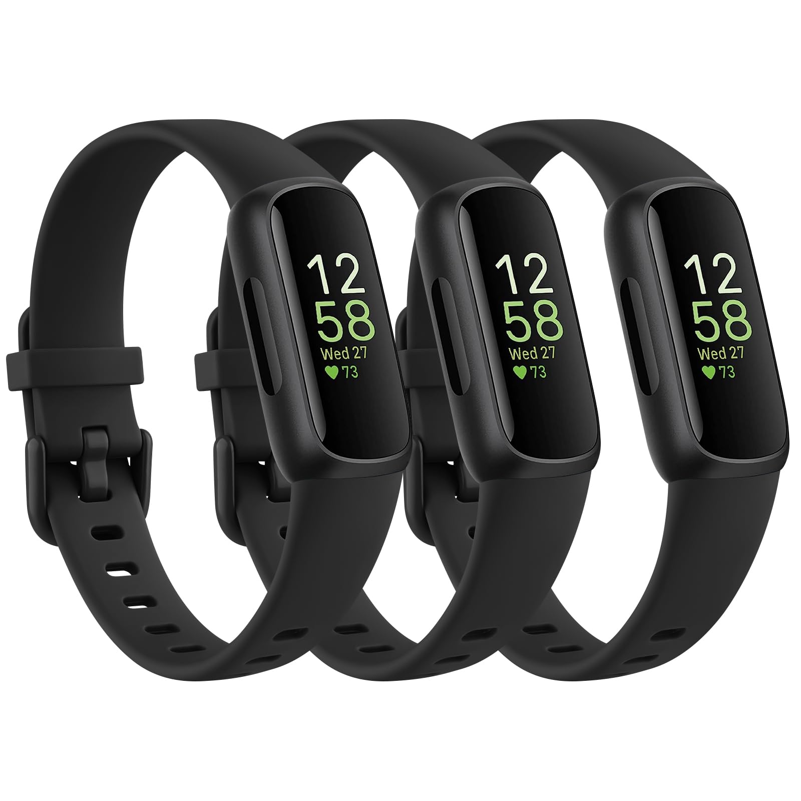 [3 Pack] Straps compatible for Fitbit Inspire 3 Strap for Women Men, Soft Silicone Replacement Strap Wristband Watchband Accessories (3 Pack 07)