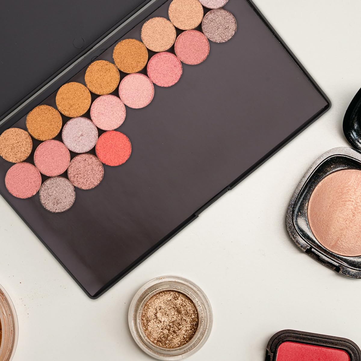Paletas de Sombras de Ojos Magnéticas 2 Piezas Tamaños 23X15 CM y 15X10 CM Reutilizables Portátiles para Mujeres Organizadoras de Maquillaje para Viaje