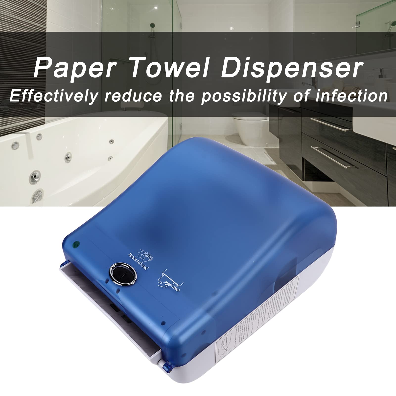 Fafeicy Dispensador de Toallas de Papel Infrarrojo Montado en Pared,