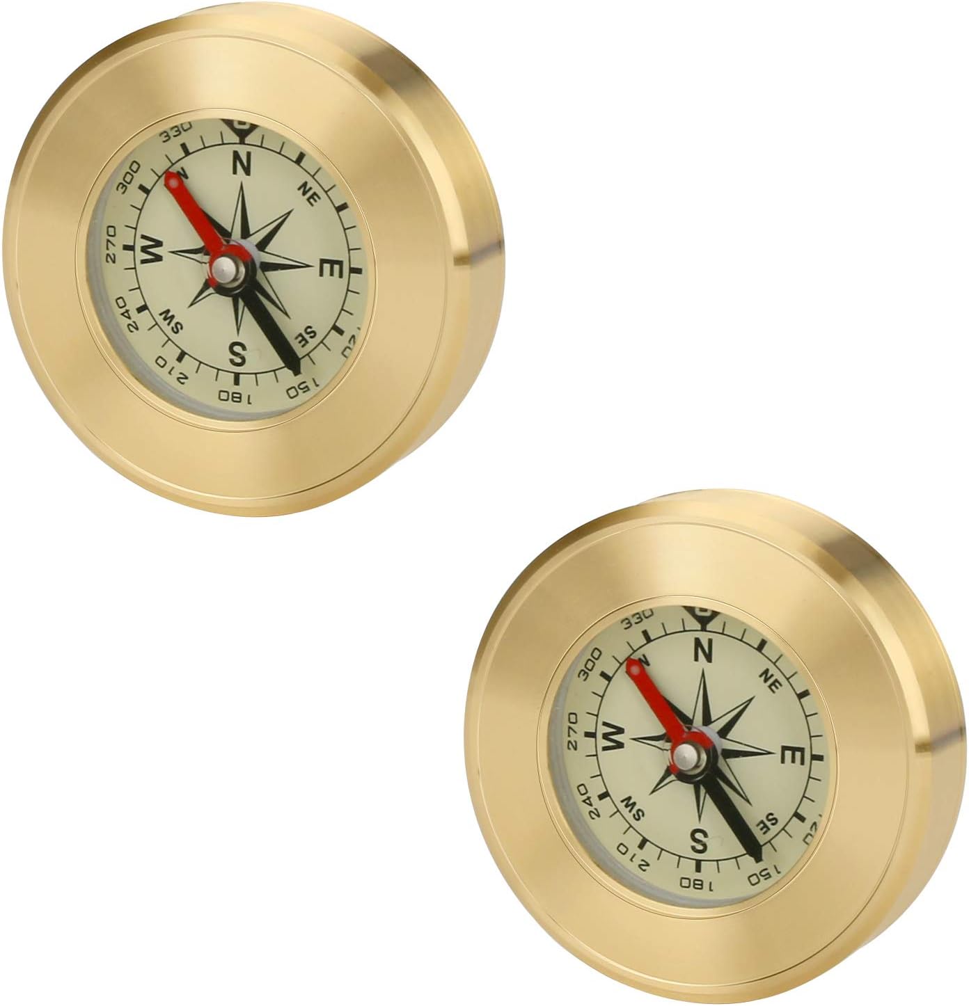 KKUYT 2 Pack Camping Survival Compass Metal Pocket Compass Kids Compass