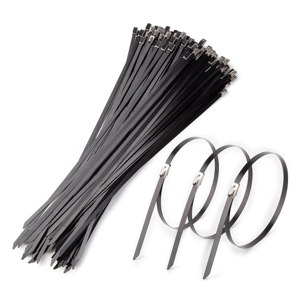Attaches en métal noir pour tuyaux de ferme et toits, colliers robustes 4,6x150mm
