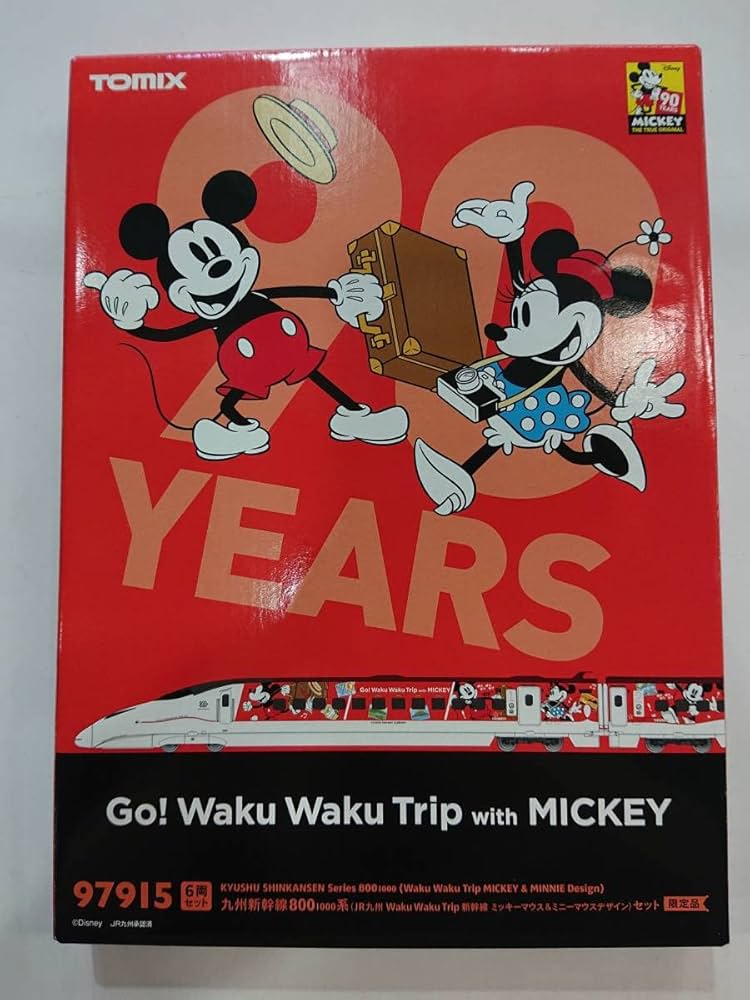 TOMIX97915＆97914セット九州新幹線800系ミッキーマウスデザイン トミックス 97915 限定 800系1000番台 （JR九州 WAku WAku