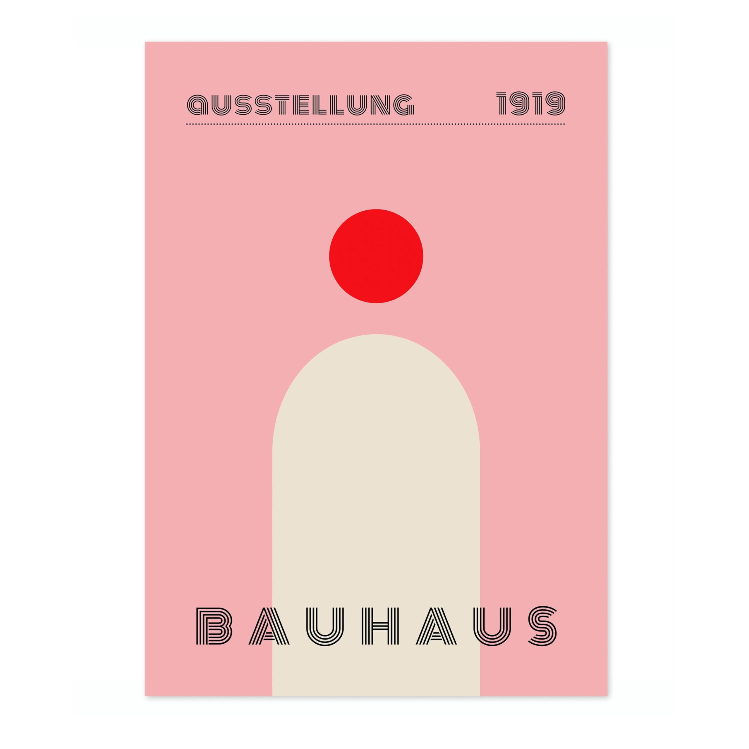 Pink Dot Bauhaus Poster Mid Century Modern Wall Decor Print, Abstract Geometric Wall Art Boho Abstract Artwork Architecture, Archival Matte, A5 (Print Only) - 21x14.8cm โ image 1