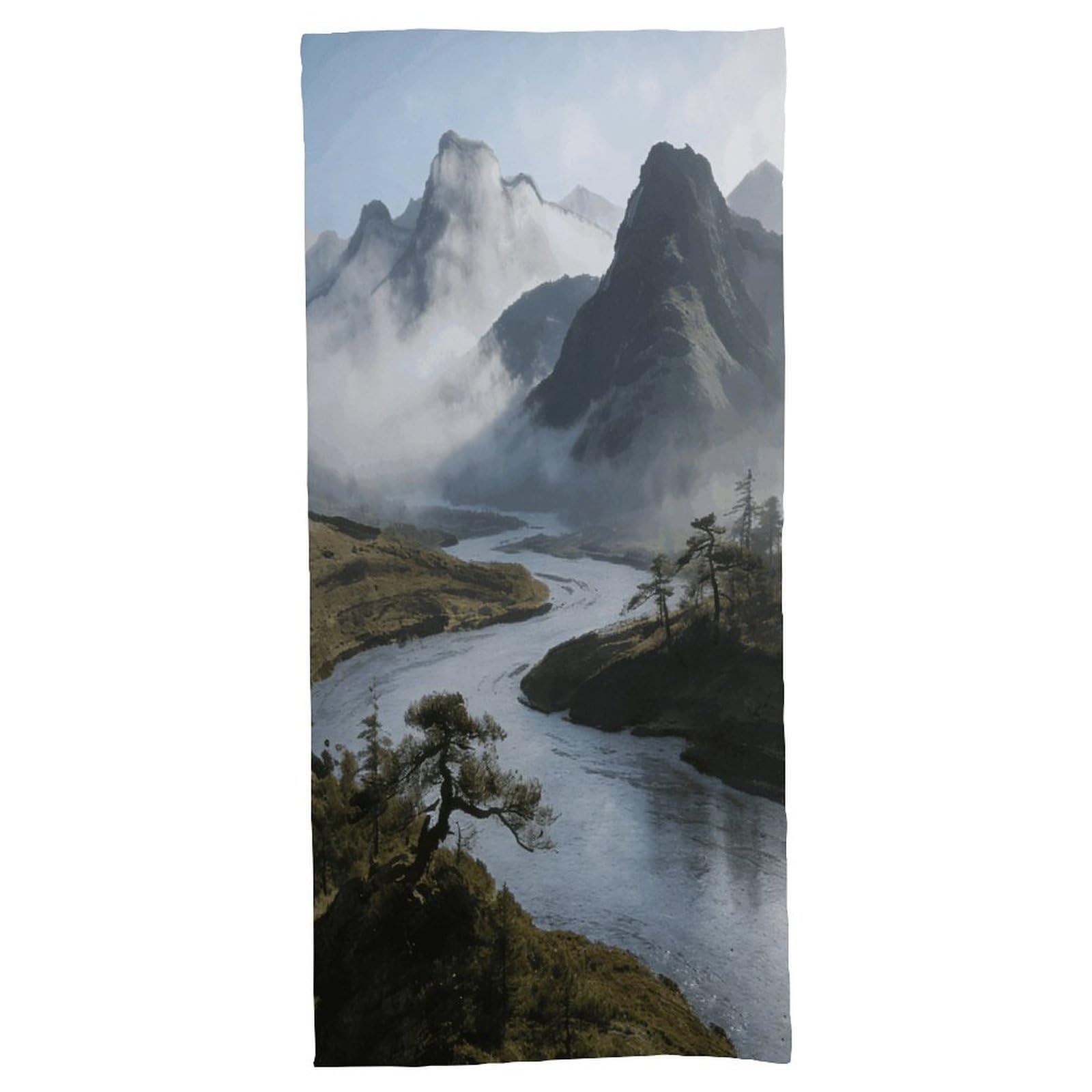 Fodpand Style Sunrise Crossing Of The Smoke Hills Bath Towel, Highly Absorbent & Quick Drying Beach Towel, Compact & Lightweight Pool Towel For Bathroom, Beach, Pool, Gym, Spa, And Hotel Use