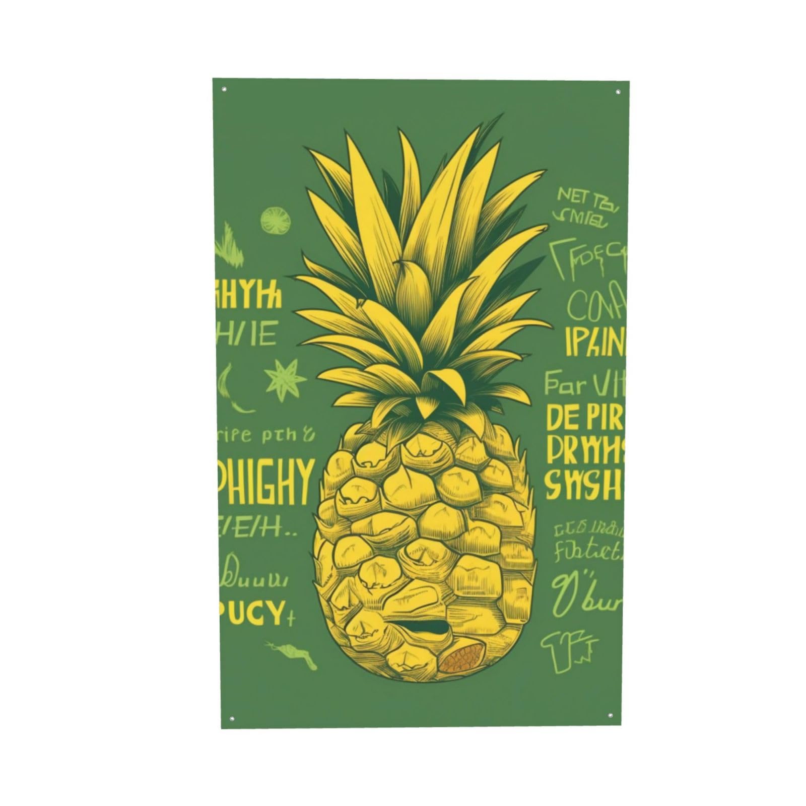 Bannière imprimée ananas 1,2x1,8m pour cacher un mur blanc de dortoir