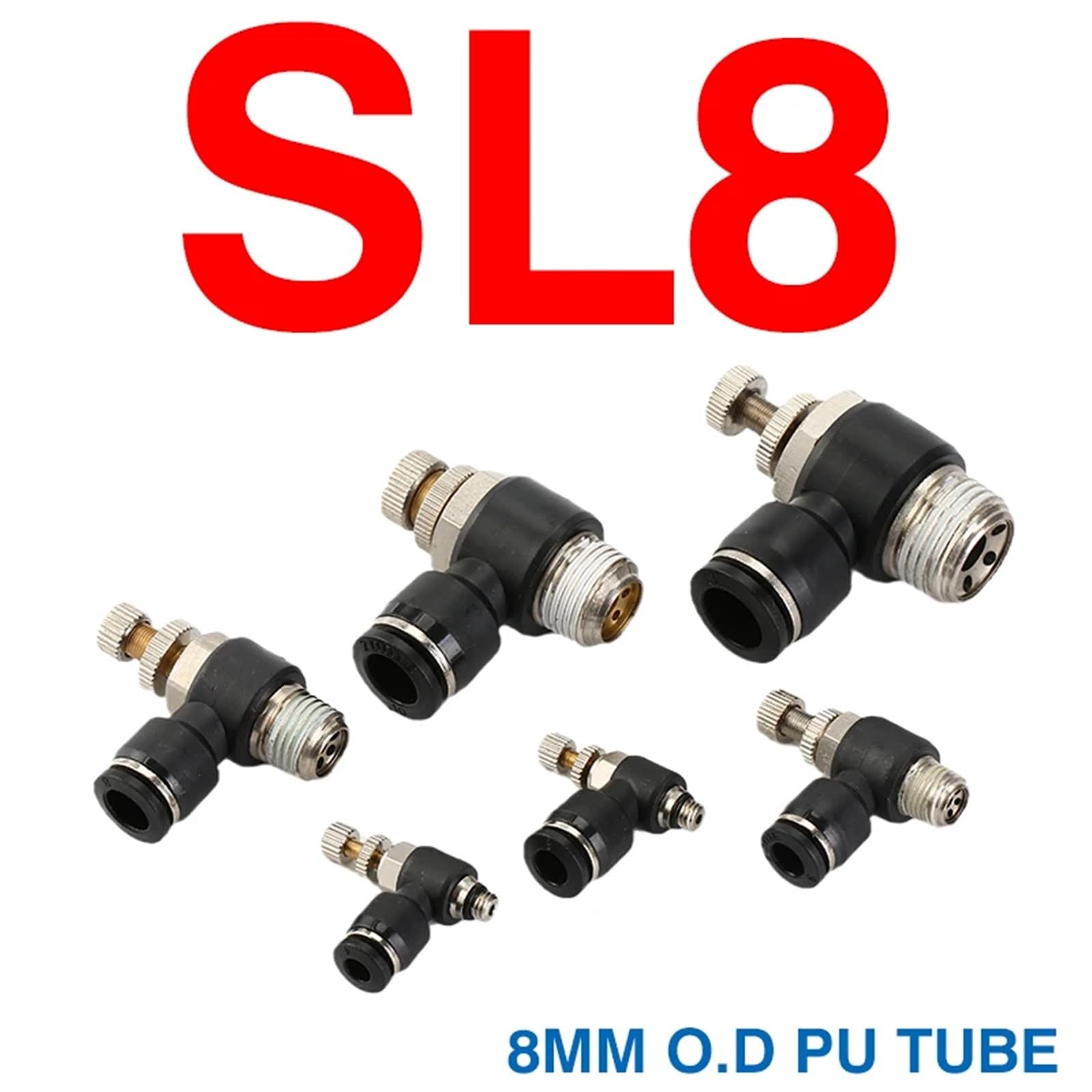 BSPT M5 złączki pneumatyczne, szybkozłączka ciśnieniowa, szybkozłączka wentylacyjna, hydraulika, 10 sztuk (SL8)