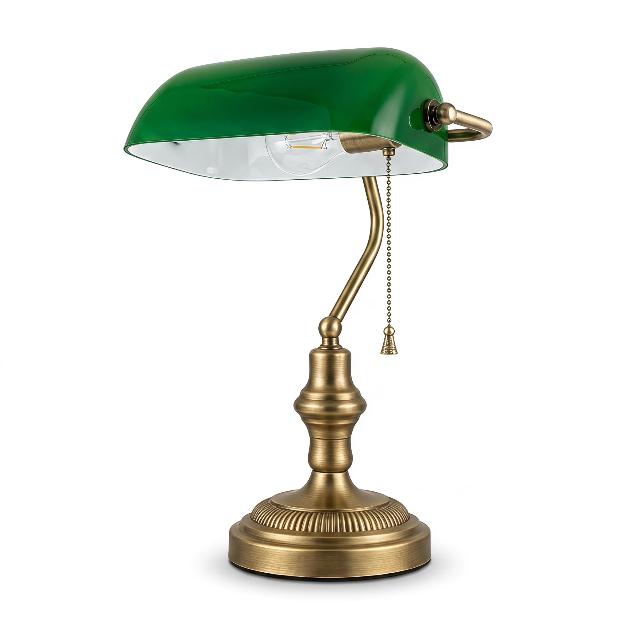 BARCELONA LED Lámpara Banquero Vintage E27 Orientable Con Cristal Verde