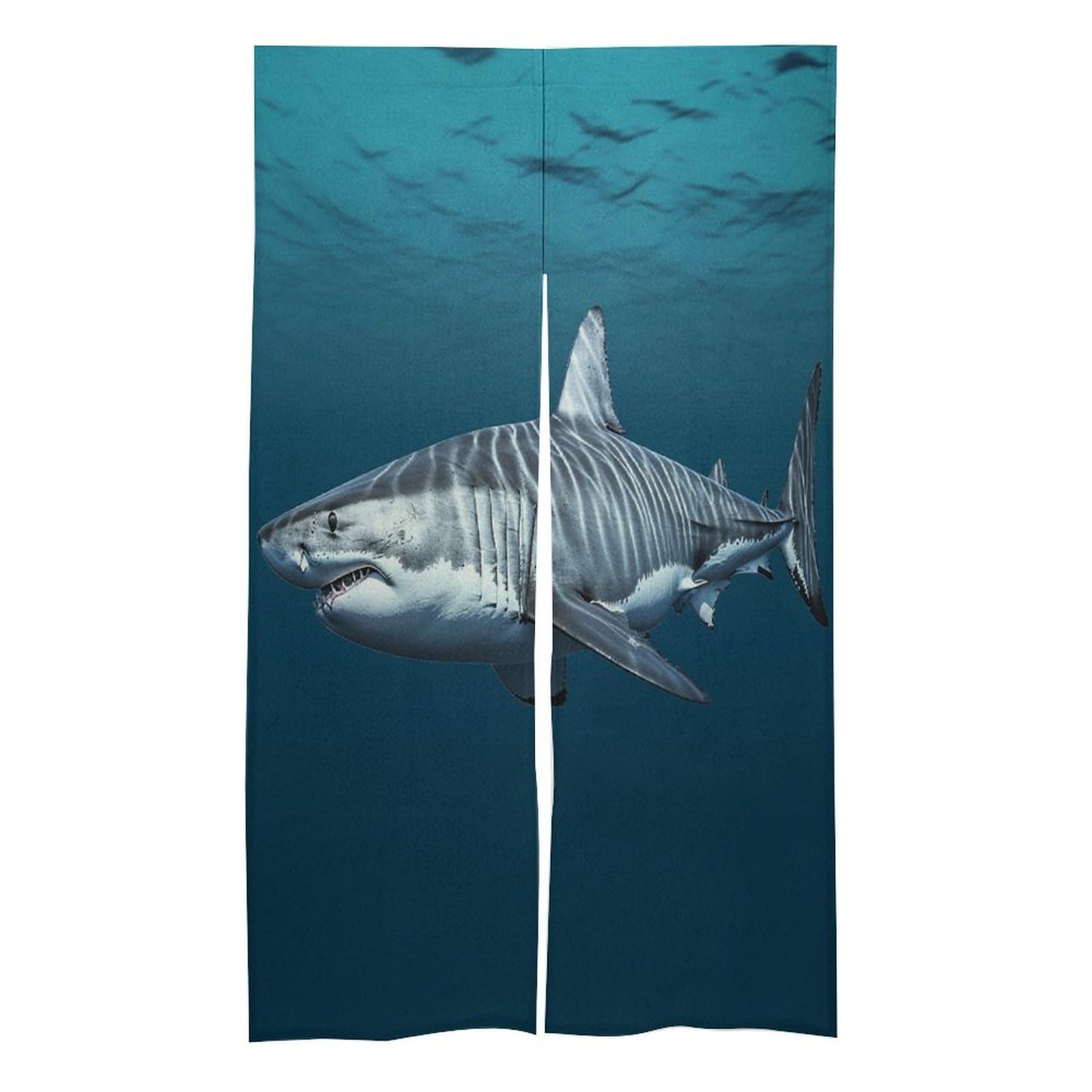 Rideau de porte requin blanc isolant et occultant long 86x143 cm