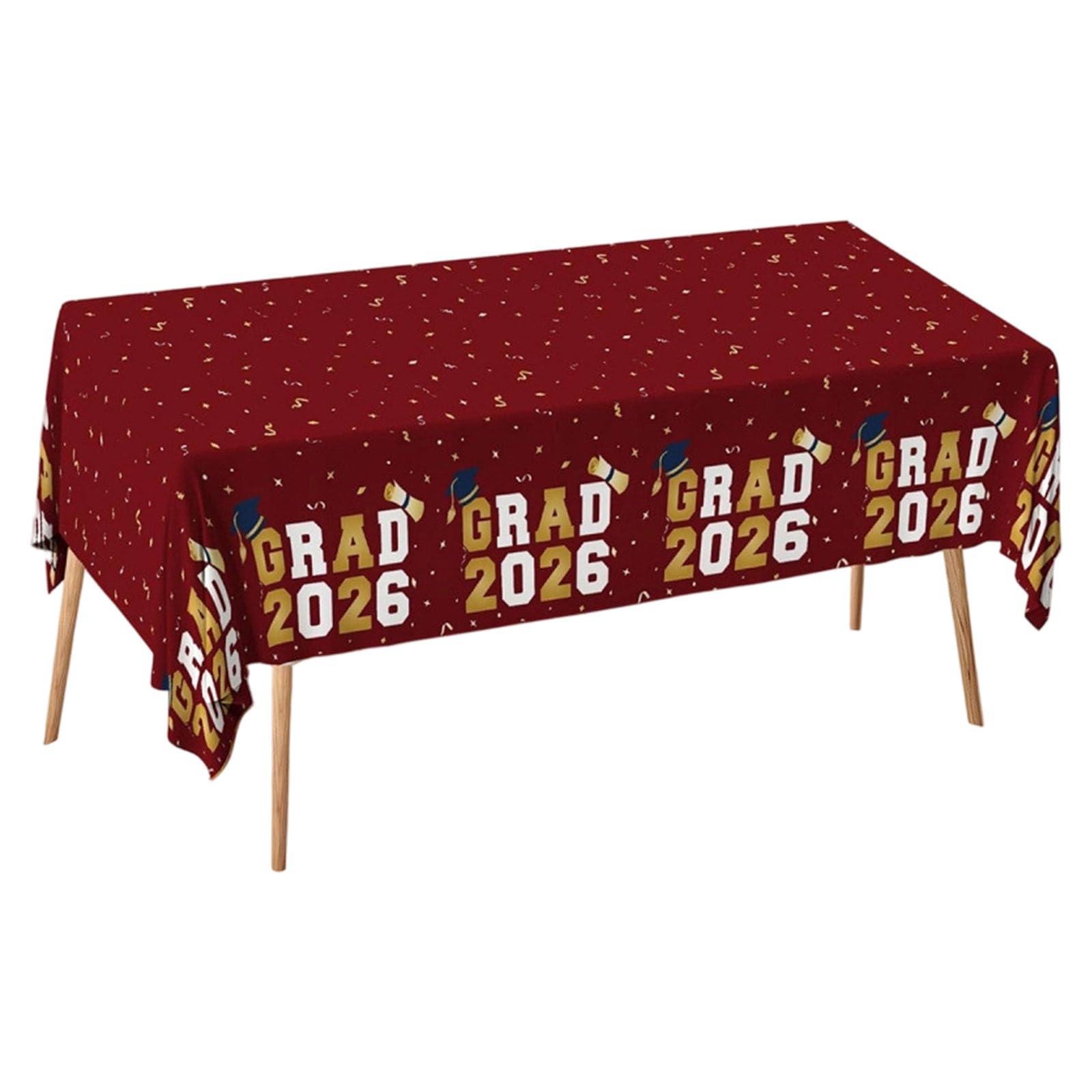 Elnwnnkc Spacious Graduation Party Table Cover Large Linen Fabric Resistant to Wind and for Outdoor Event Graduation Tablecloth