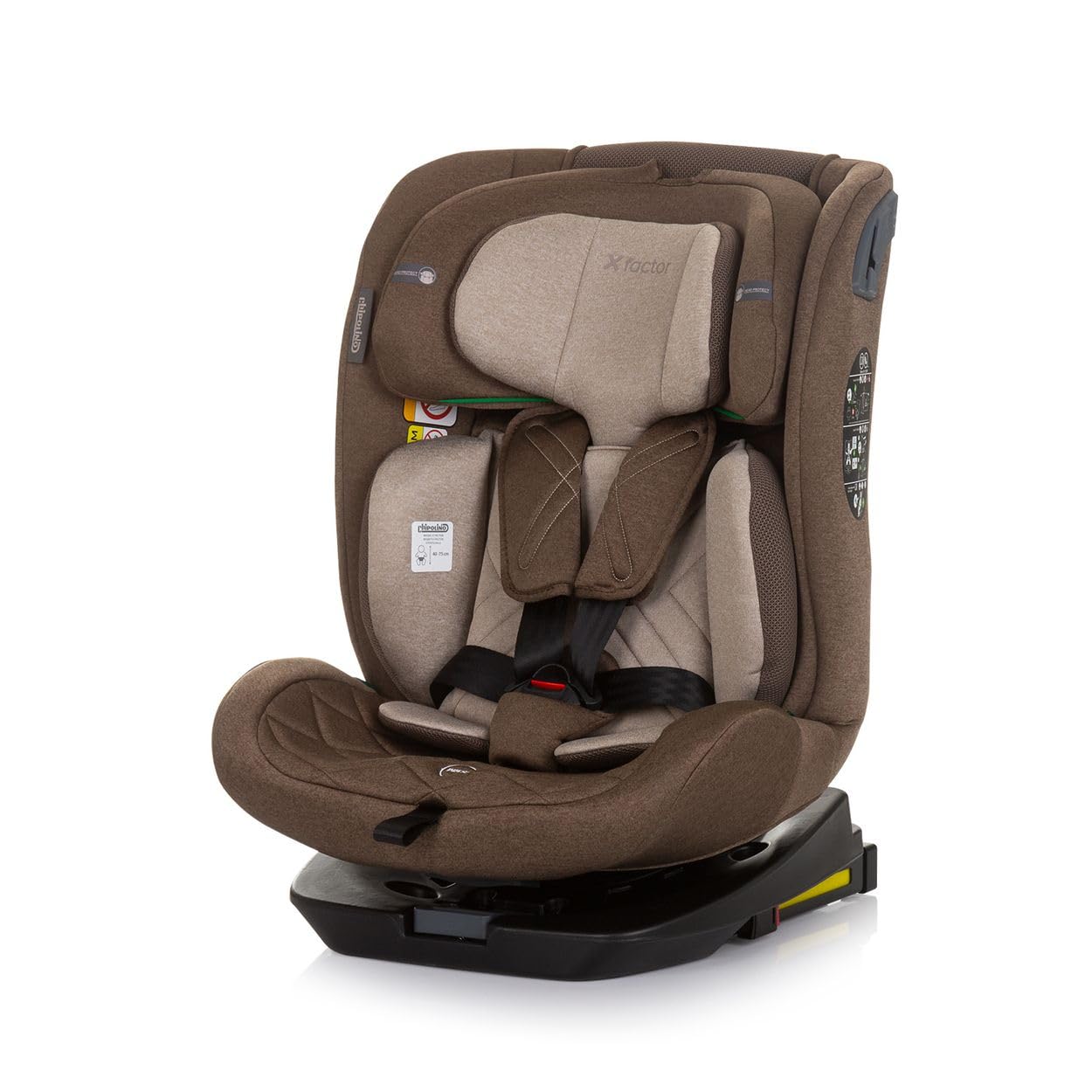 Chipolino Fotelik dziecięcy X-Factor i-Size (40–150 cm) ISOFIX regulowany obrotowy, kolor: brązowy