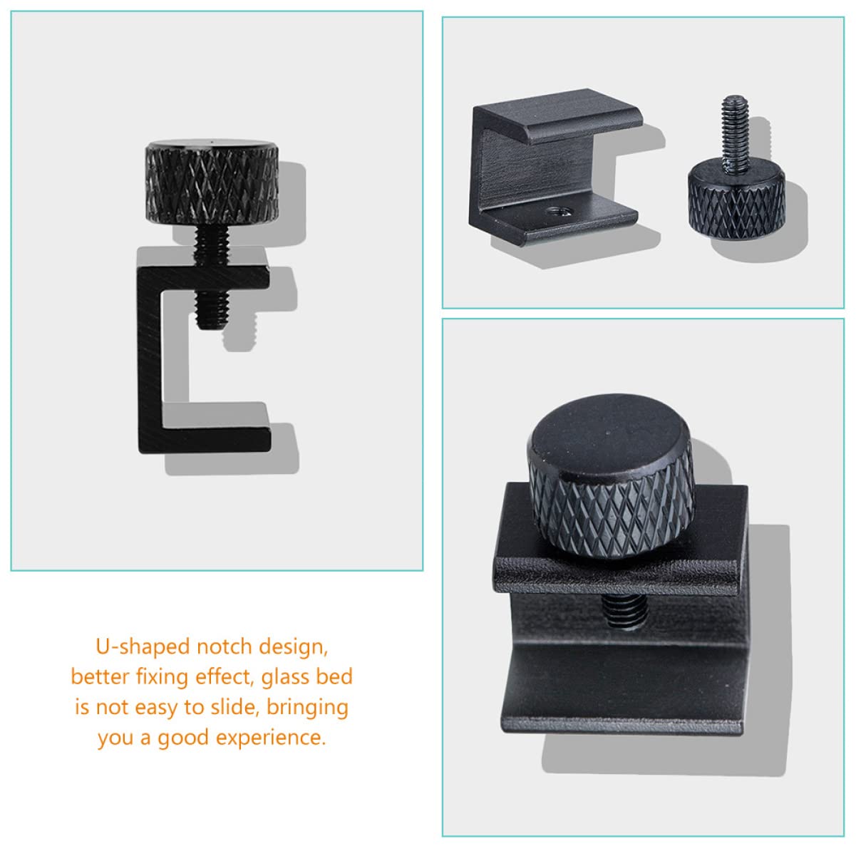 ULTECHNOVO 5 Sätze Heißbett-glasklemme 3d-drucker Glasbett-clip Universalklemme Aus Aluminiumlegierung Einfach Zu Installieren Starker Halt 8 Stück * 5