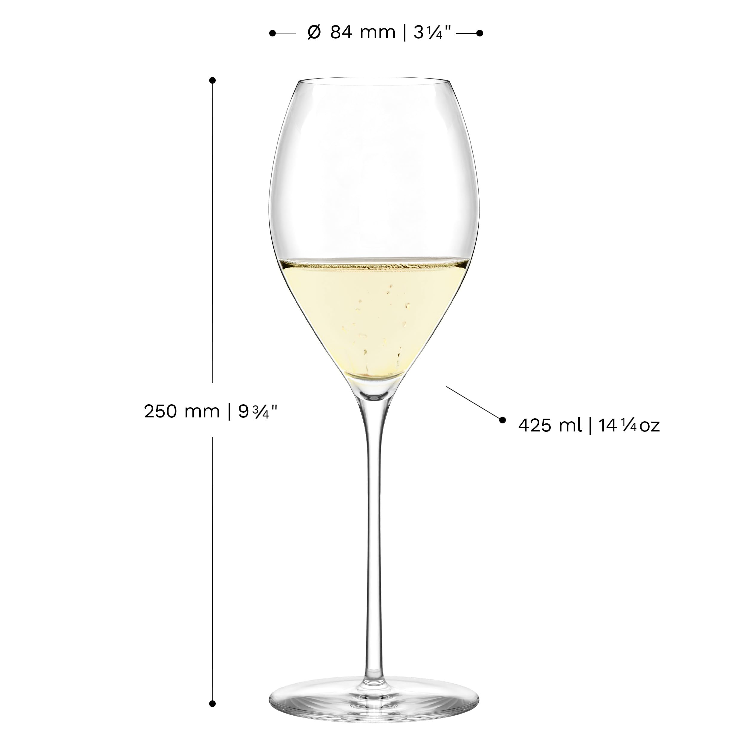 Stölzle Lausitz Bicchieri da Champagne Fino Set di 2, 425 ml – Calici Eleganti per Spumante, Prosecco & Champagne – Bicchieri in Cristallo – Lavabili in Lavastoviglie & Resistenti, Made in Germany