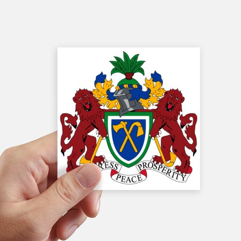 Autocollant Gambie Afrique de 10cm, sticker mural carré et décoratif pour mur